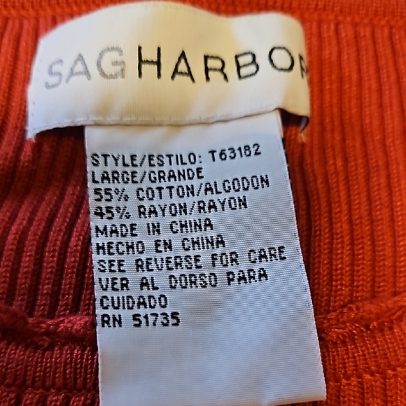 Sag Harbor Orange Ribbed Sweater - Picture 2 of 3